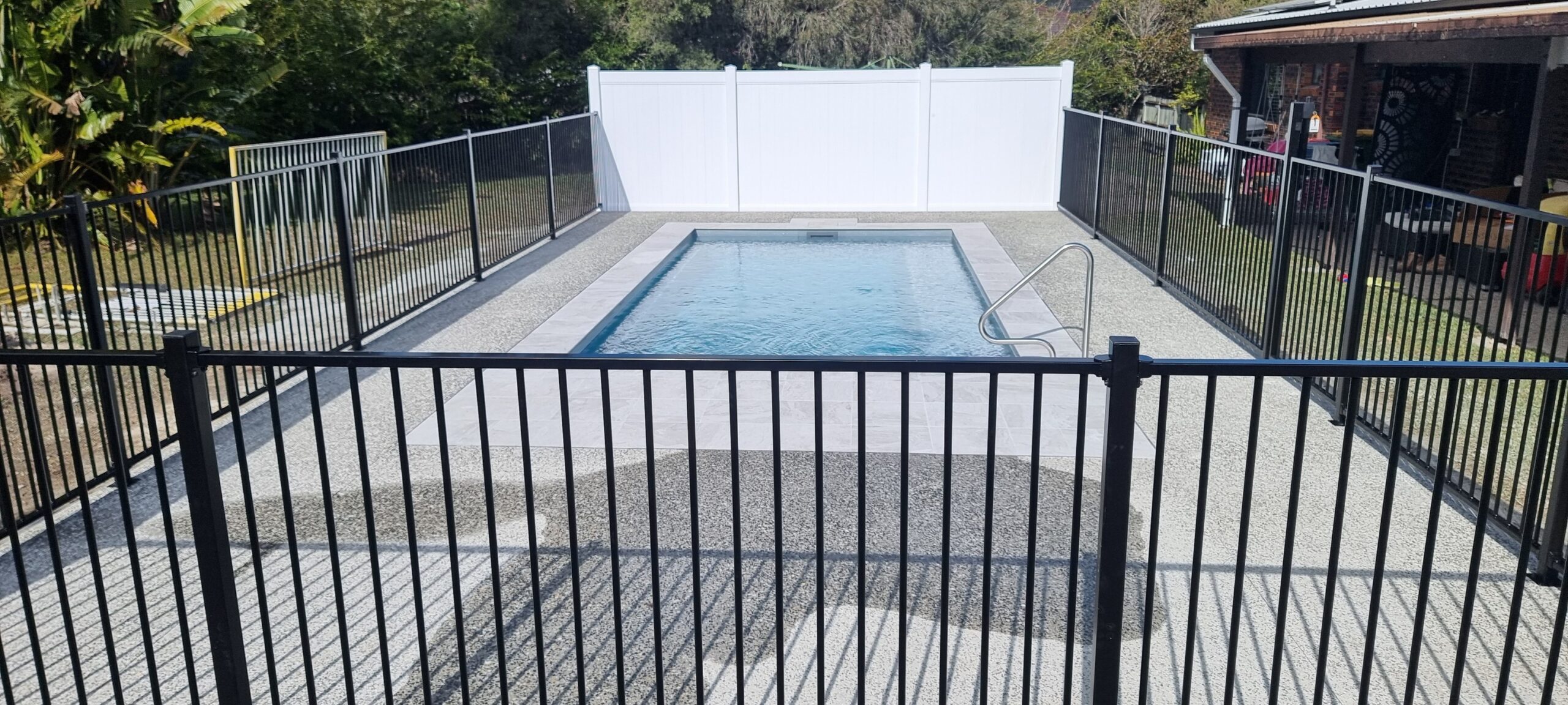 Fancing Pool Photo Flat top pool fencing has been successfully installed in Little ...