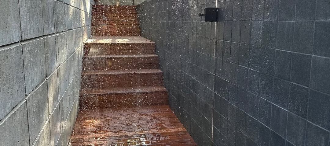 On a clear day, this pool fence gate would be nearly invisible. That's why glass...